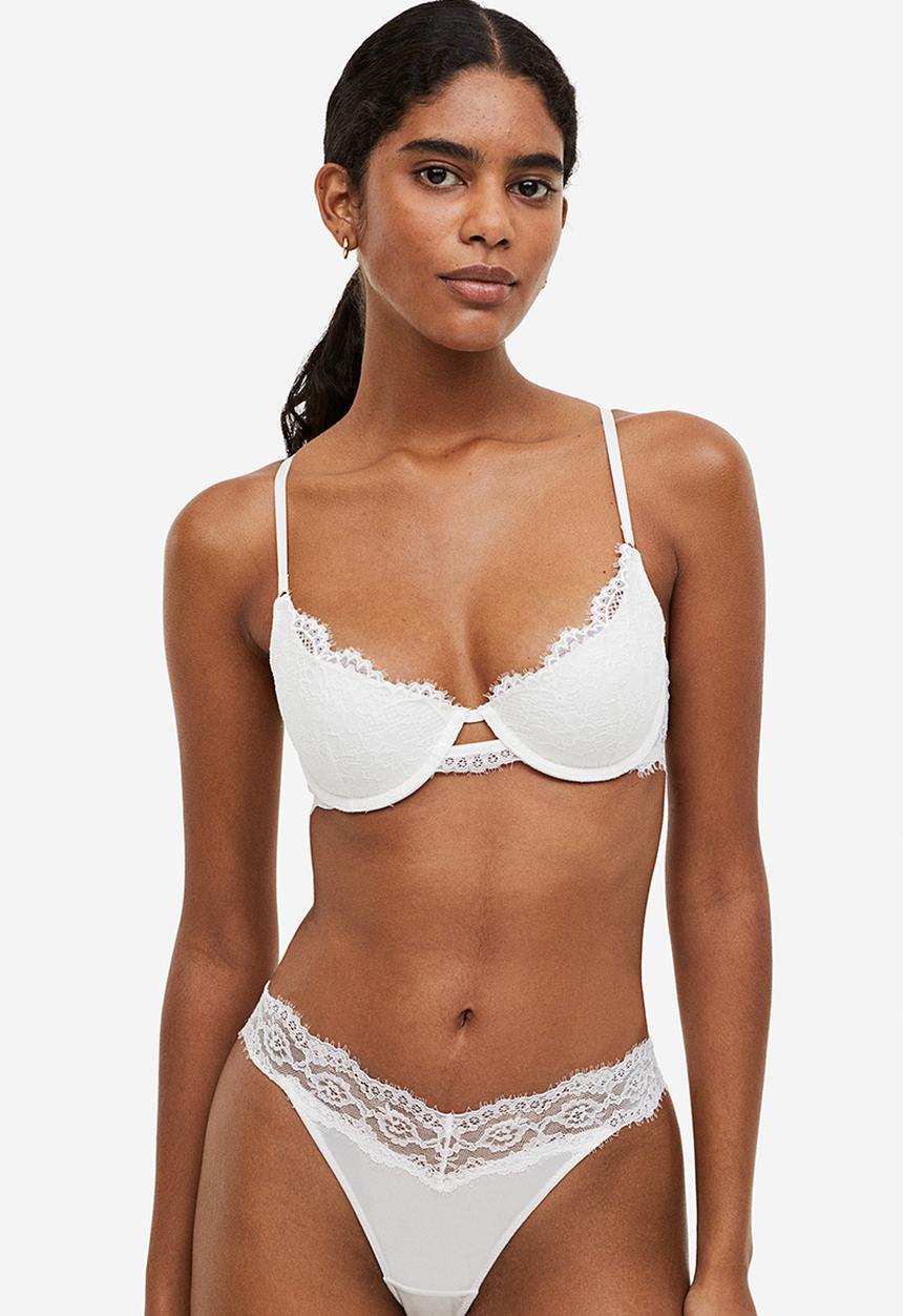 H&M - 3-pack thong briefs - white & blue