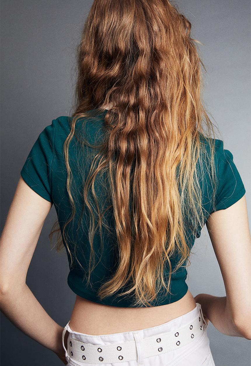 H&M - Cropped polo shirt - green