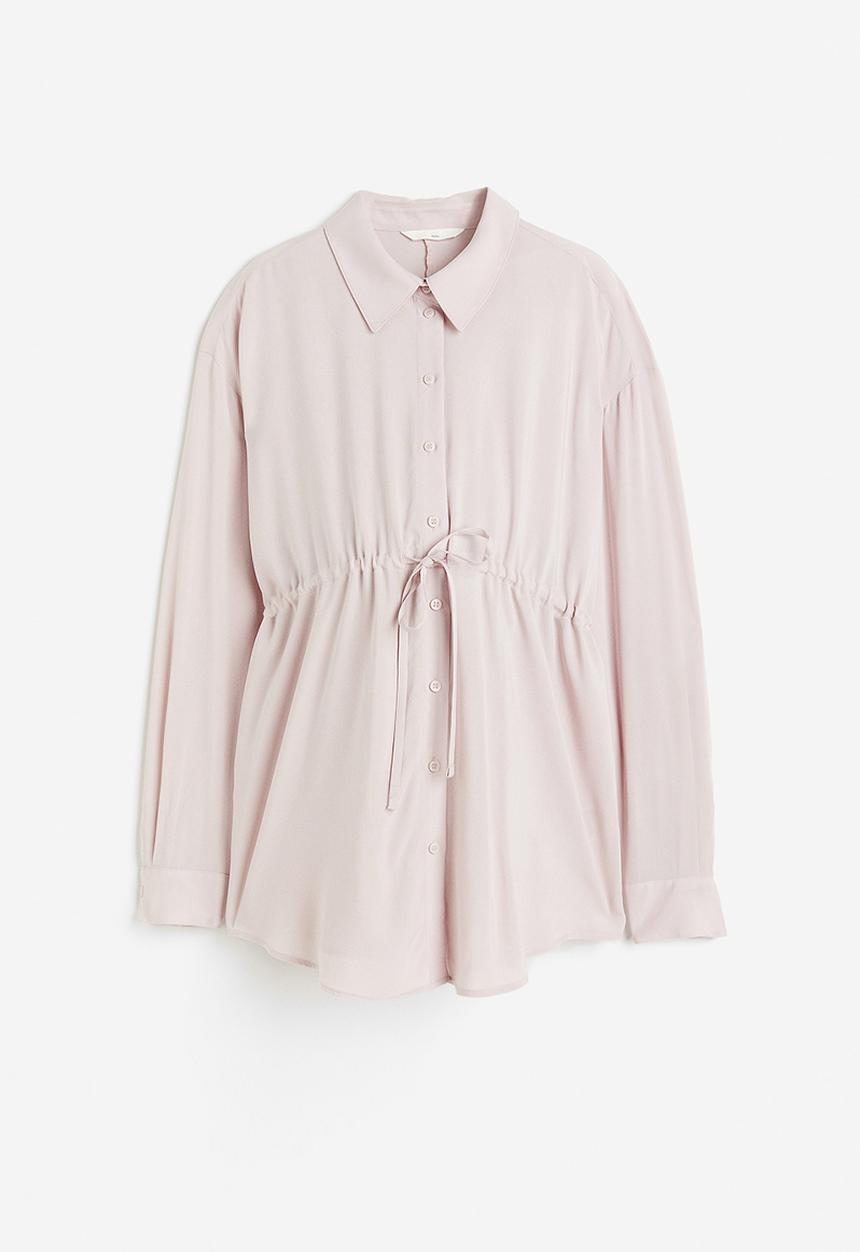 H&M - Mama tie-belt blouse - light pink