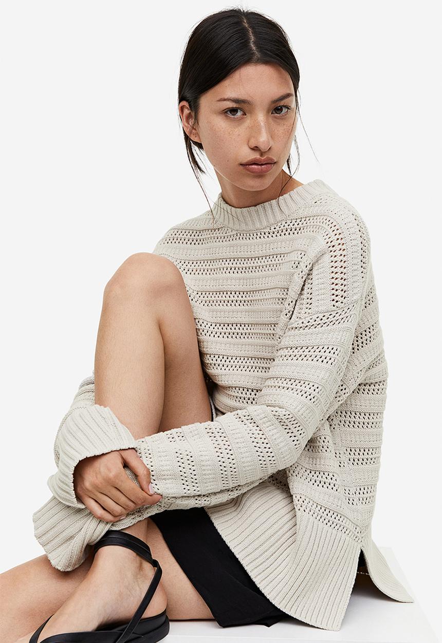 H&M - Hole-knit jumper - beige