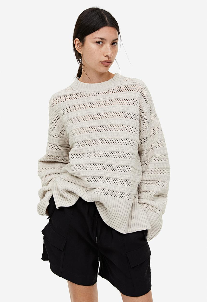 H&M - Hole-knit jumper - beige