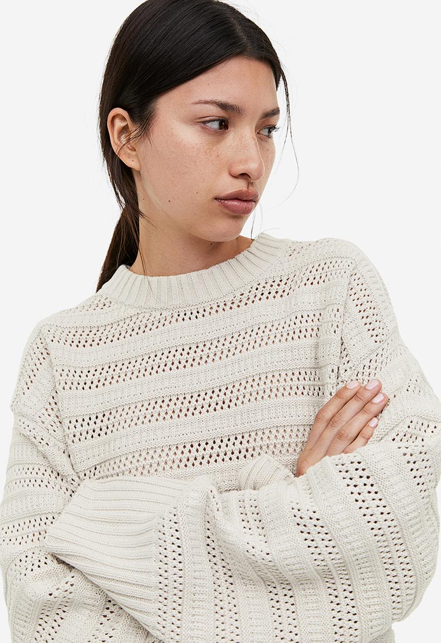 H&M - Hole-knit jumper - beige
