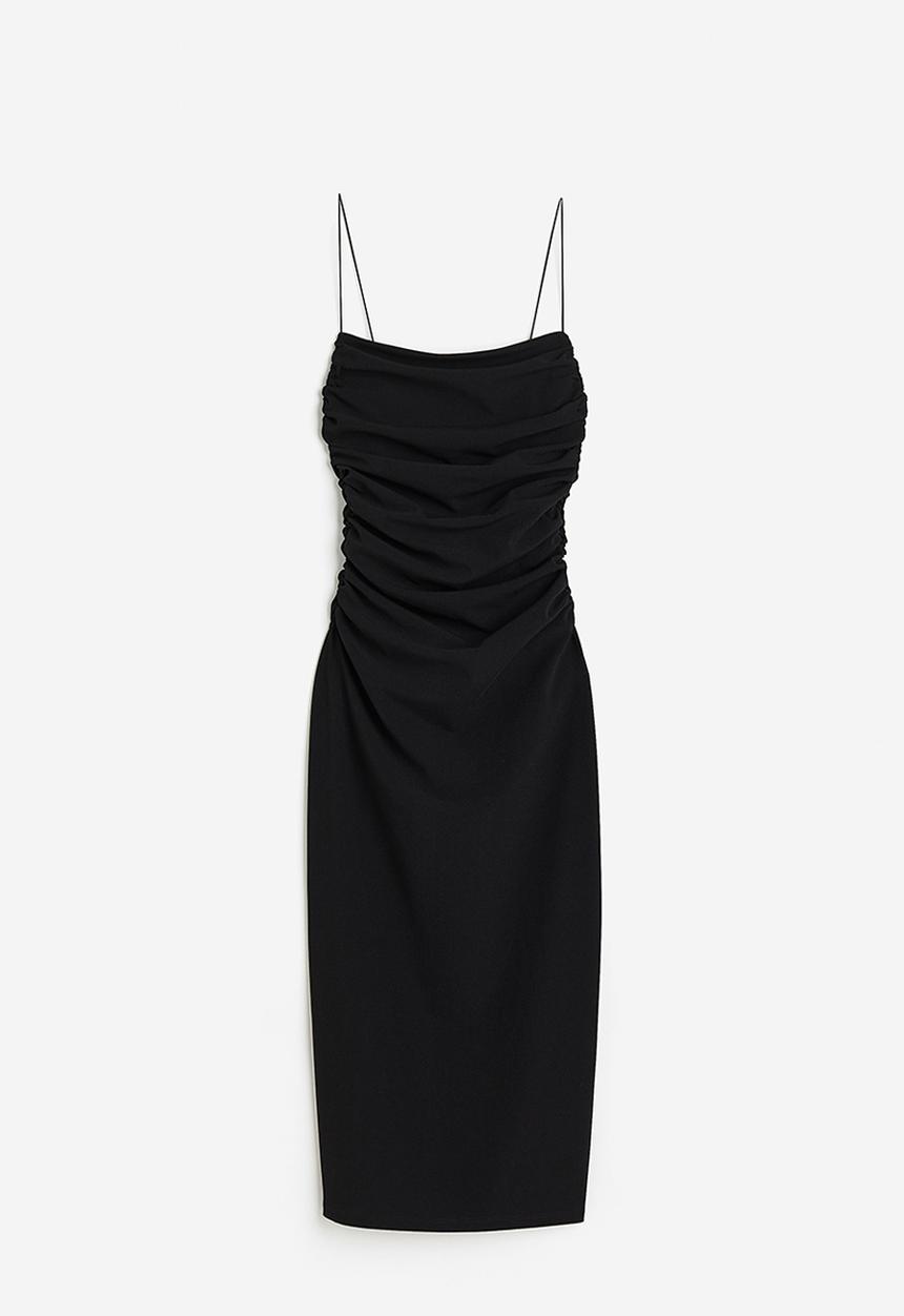 H&M - Draped bodycon dress - black