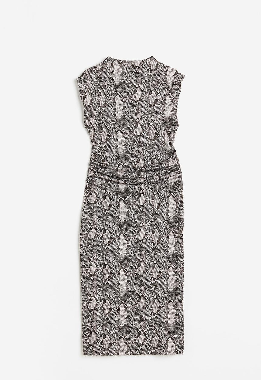 H&M - Gathered bodycon dress - beige