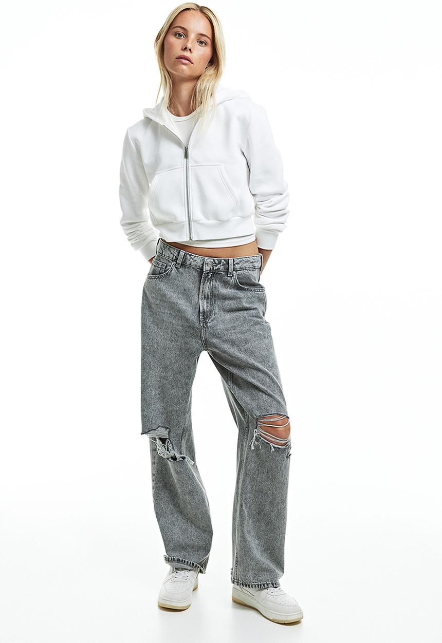 H&M - 90s baggy high jeans - grey