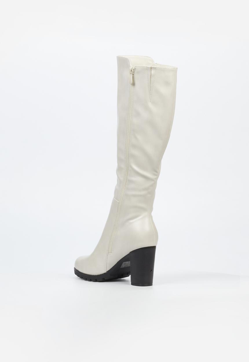 Butterfly Feet - June 5 block heel boot - ivory