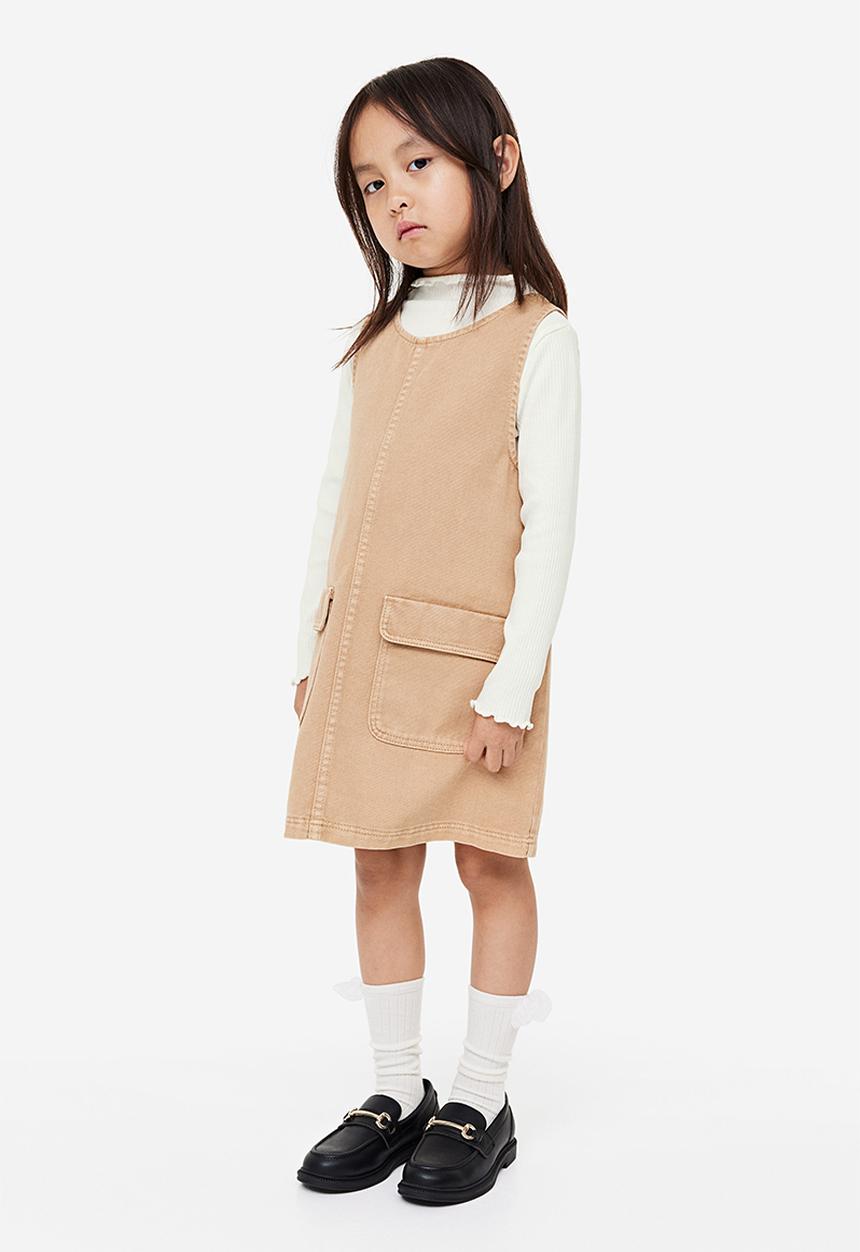 H&M - 2-piece top and dress set - beige & white