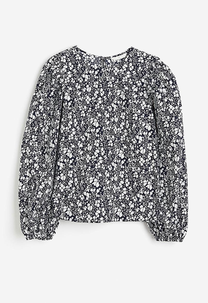 H&M - Patterned cotton blouse - blue