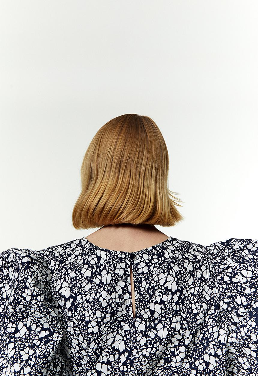 H&M - Patterned cotton blouse - blue