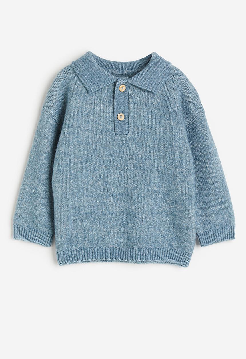 H&M - Polo jumper - blue marl