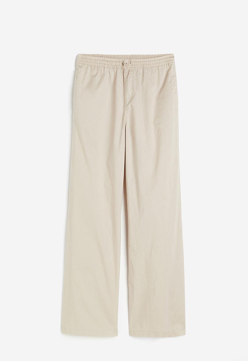 H&M - Poplin pull-on trousers - beige