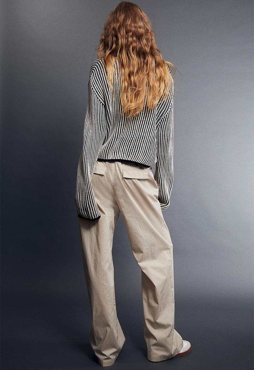 H&M - Poplin pull-on trousers - beige