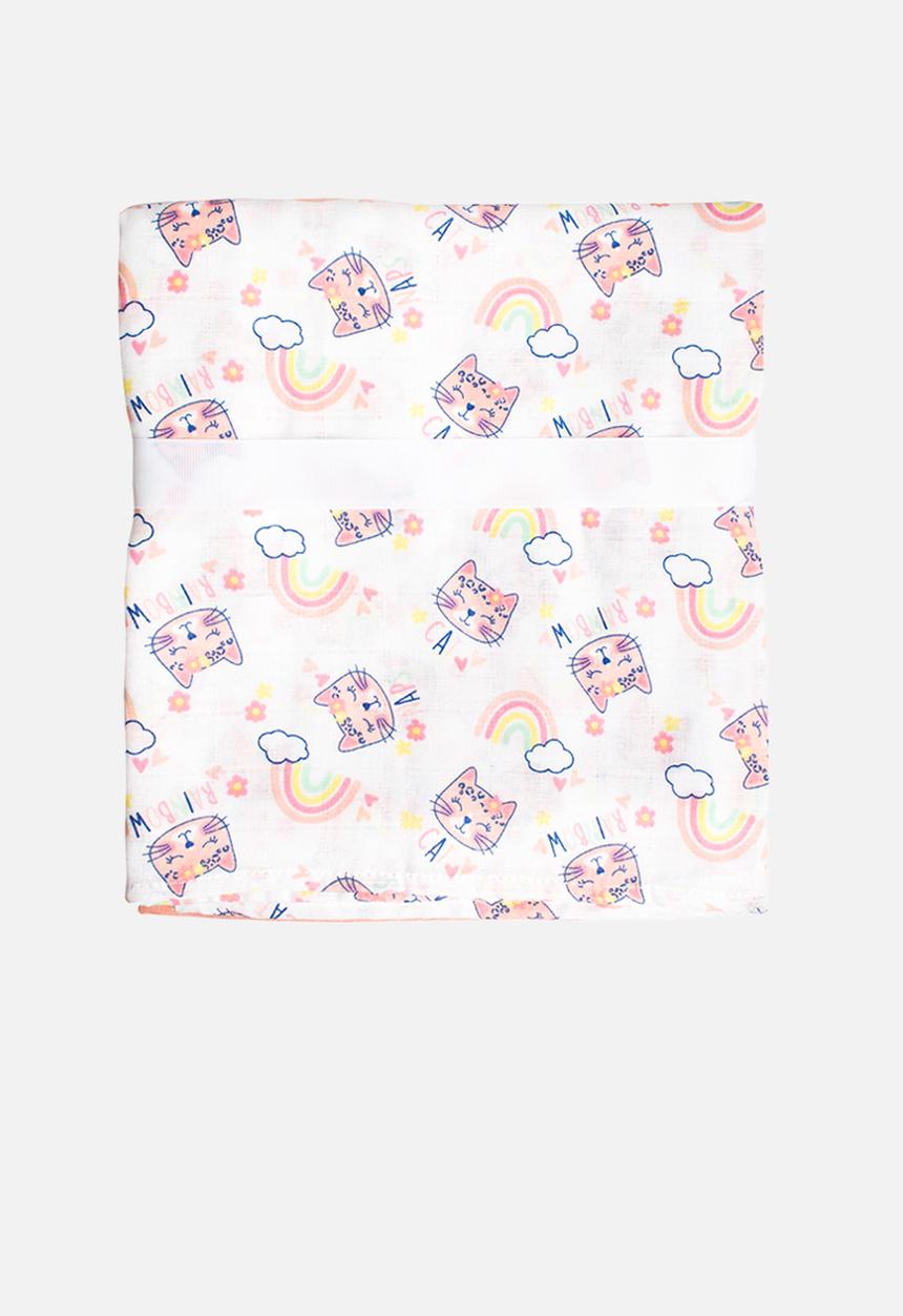 The Character Group (Legacy) - Rainbow 2 pack muslin blanket - pink