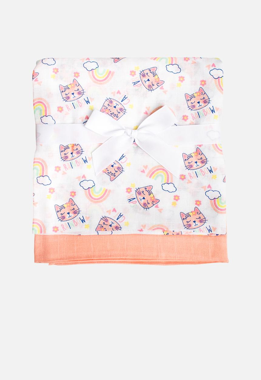 The Character Group (Legacy) - Rainbow 2 pack muslin blanket - pink