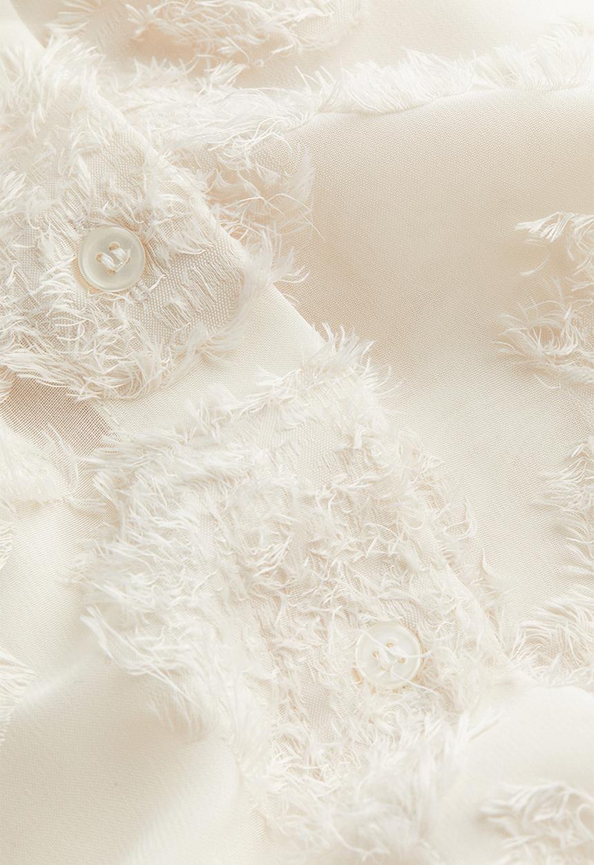 H&M - Textured-weave shirt - cream