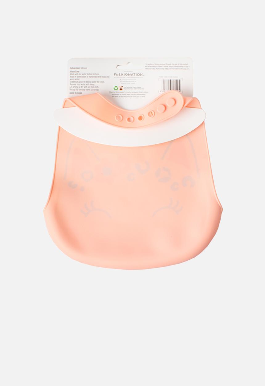 Character Group - Rainbow silicone bib - pink