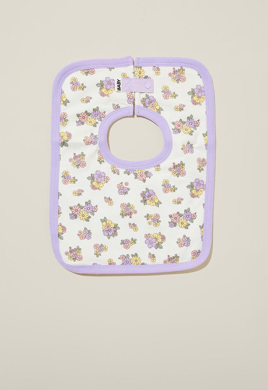 Cotton On - The square bib - vanilla/vintage lilac ava floral
