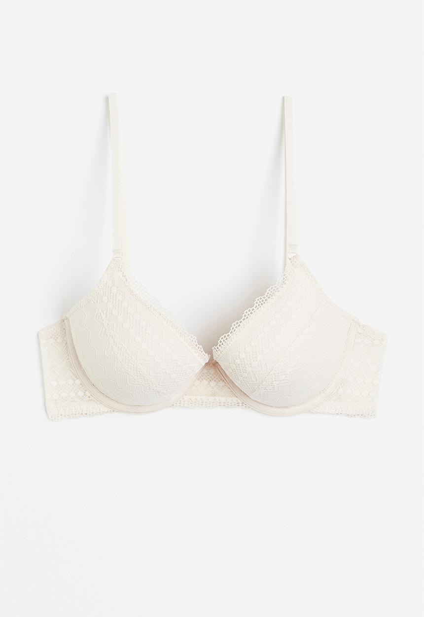 H&M - Lace push-up bra - light beige