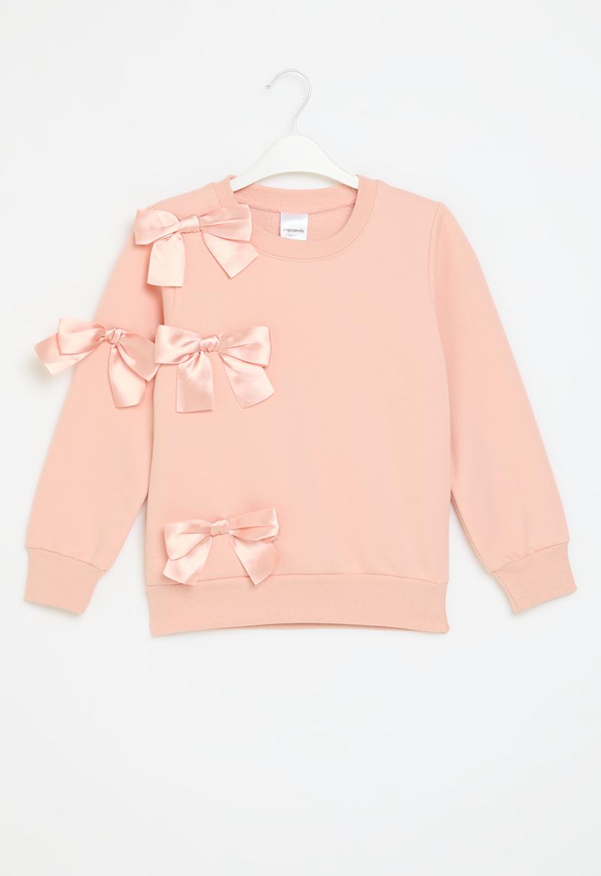Pop Candy - Bow décor sweat top - pink