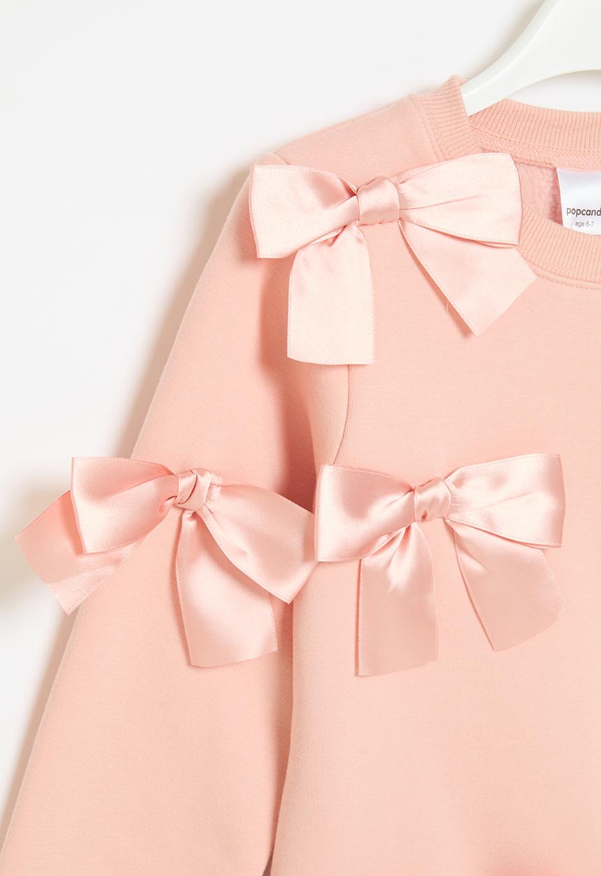 Pop Candy - Bow décor sweat top - pink