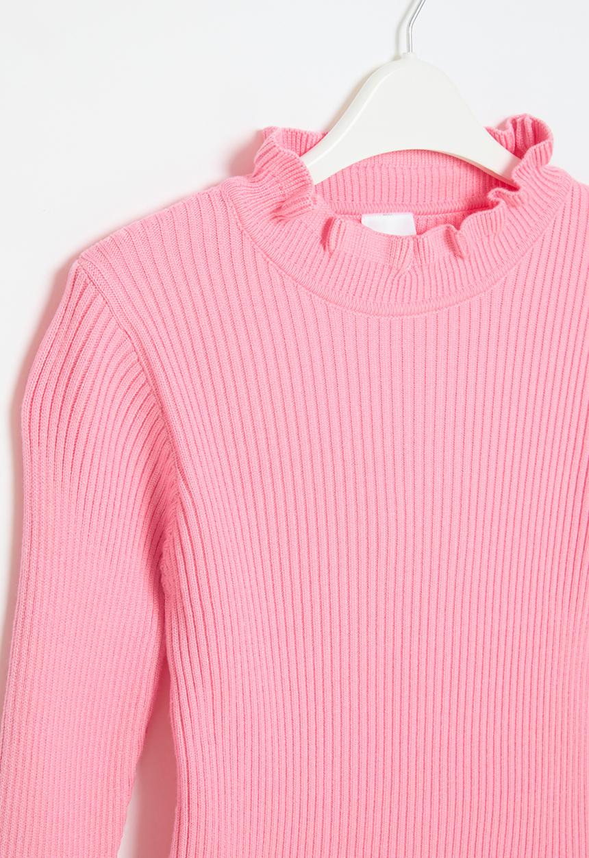 Pop Candy - Frilled poloneck - pink