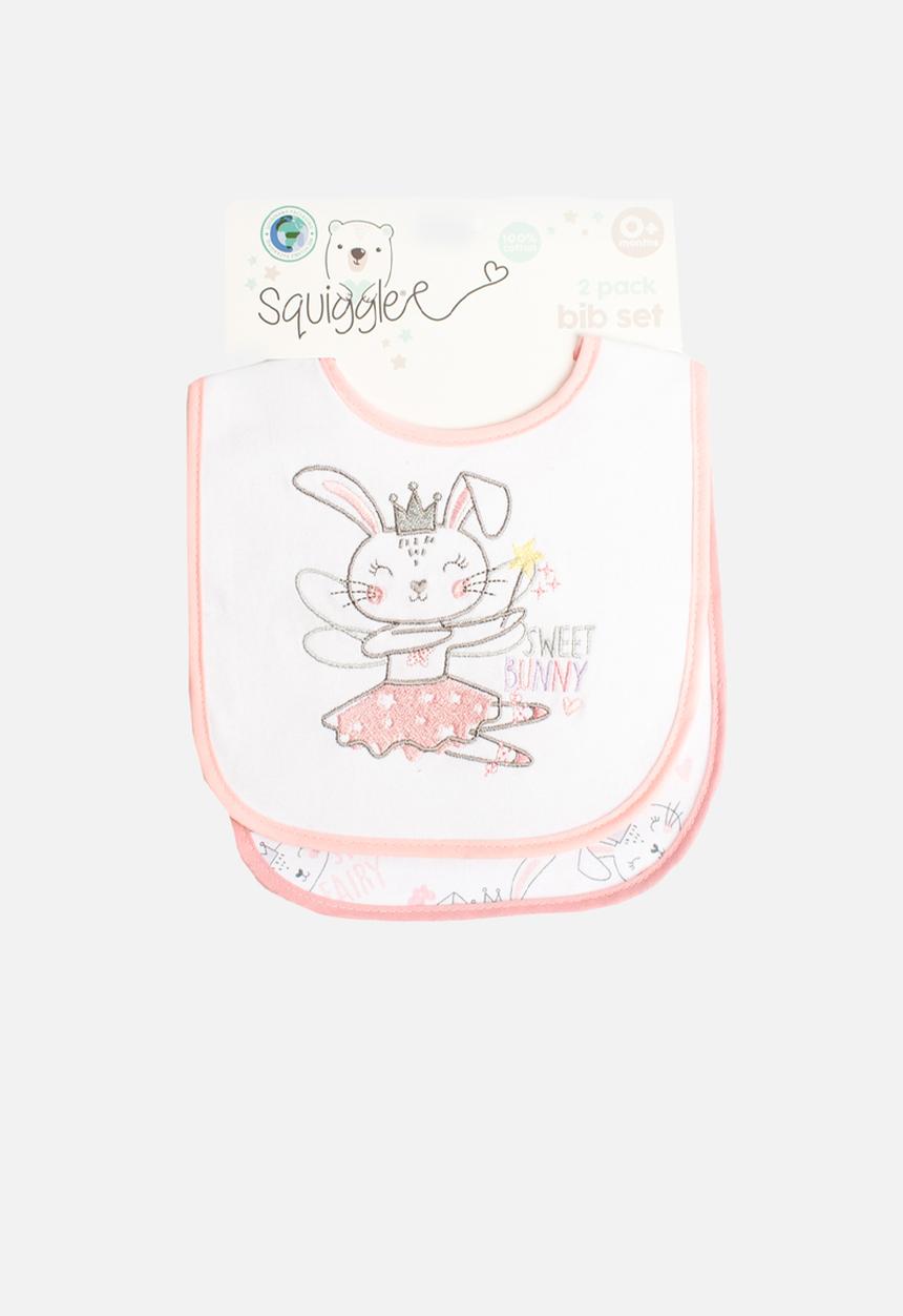 The Character Group (Legacy) - Bunny fairy 2 pack jersey bib set - pink