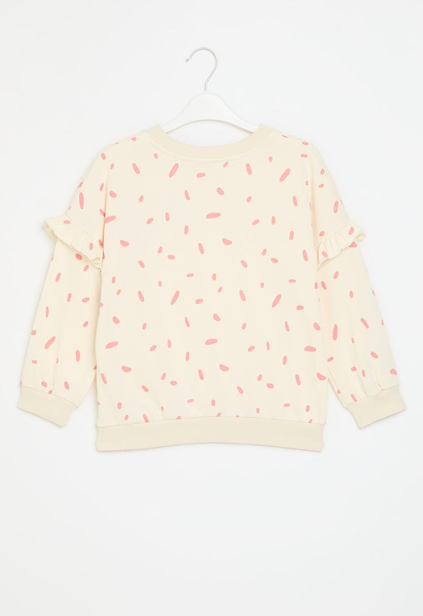 Pop Candy - Printed sweat top - ecru & pink