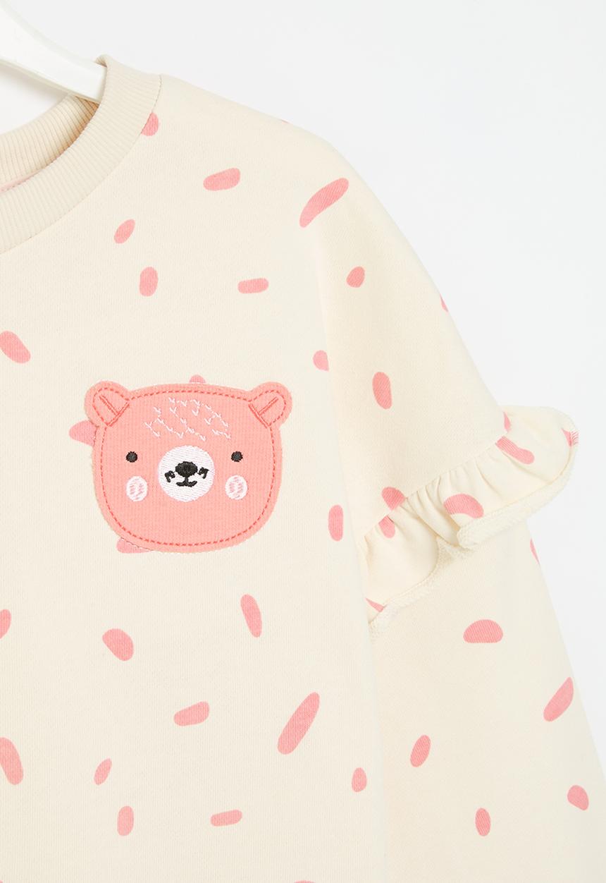 Pop Candy - Printed sweat top - ecru & pink