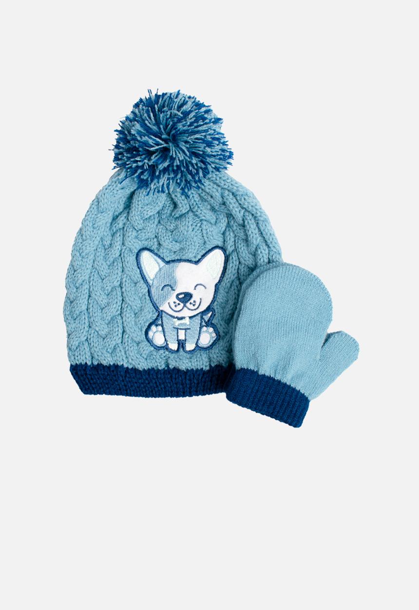 The Character Group (Legacy) - Doggy beanie & mitten - blue