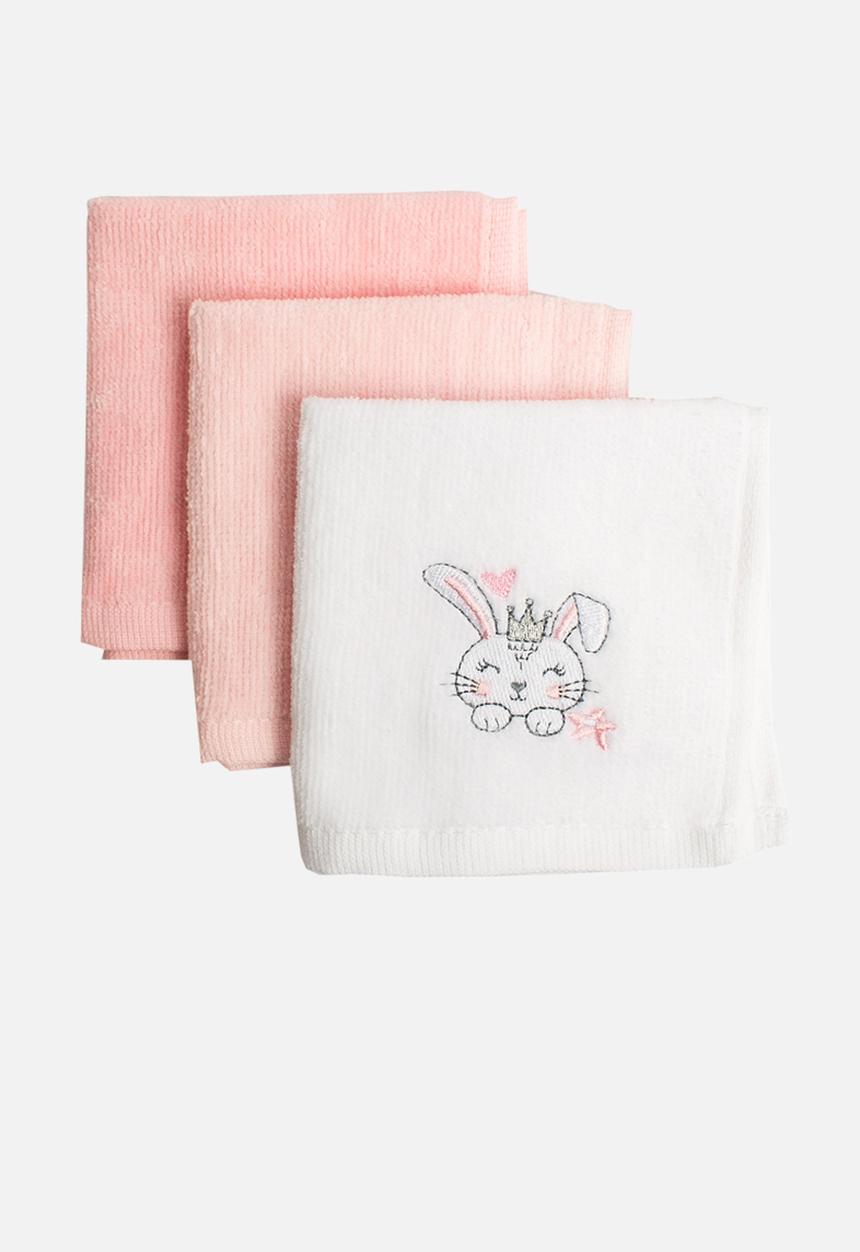 Character Group - Bunny fairy 3-pk face cloth - pink