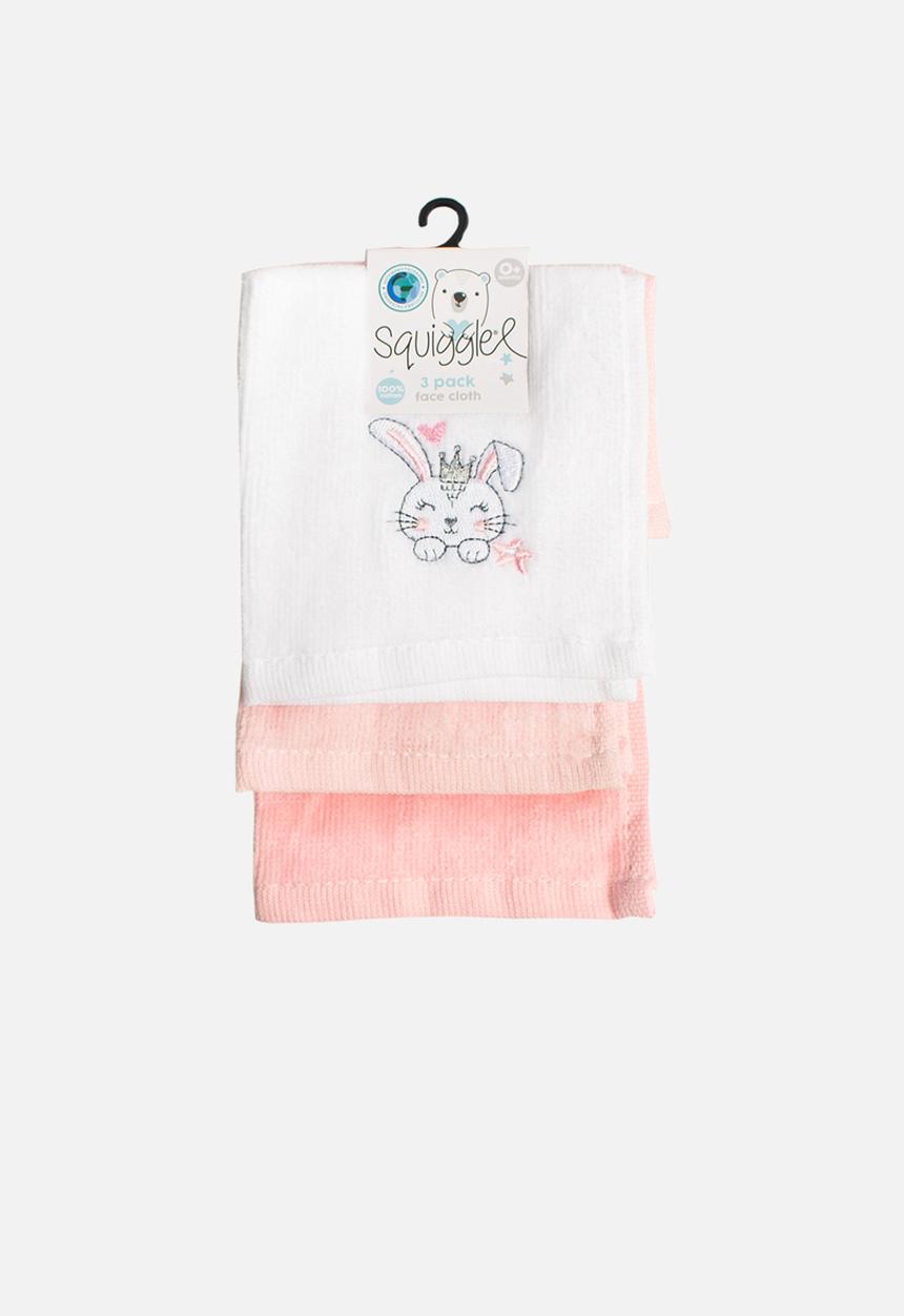 Character Group - Bunny fairy 3-pk face cloth - pink