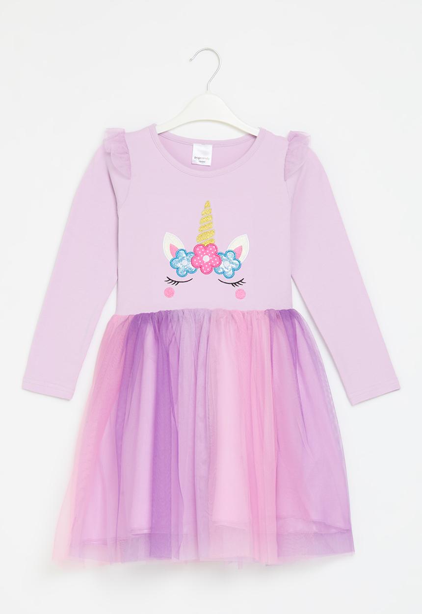 Pop Candy - Unicorn print mesh dress - lilac