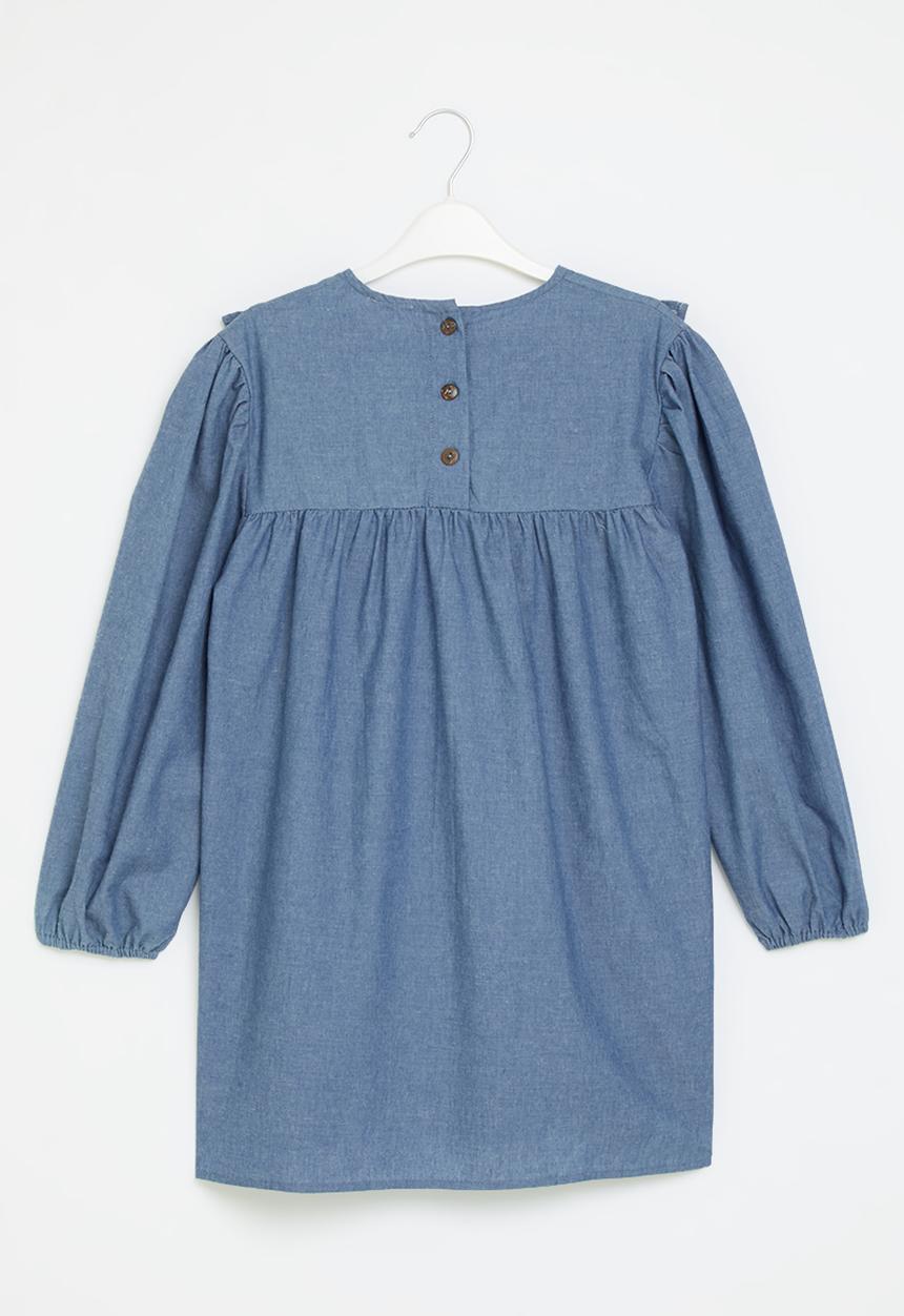 Pop Candy - Embroidered denim dress - blue