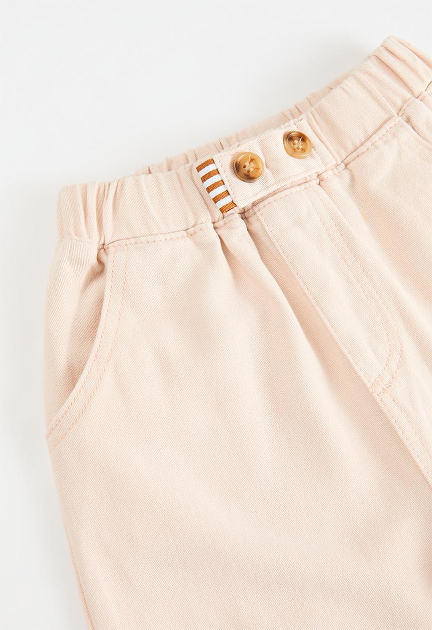 Pop Candy - Elastic waist twill pants - beige
