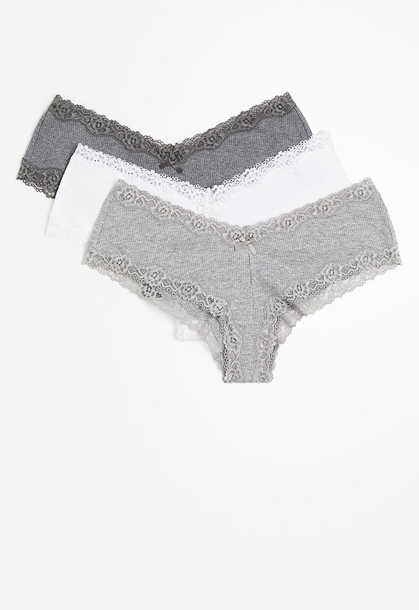 H&M - 3 Pack hipster briefs - grey & white