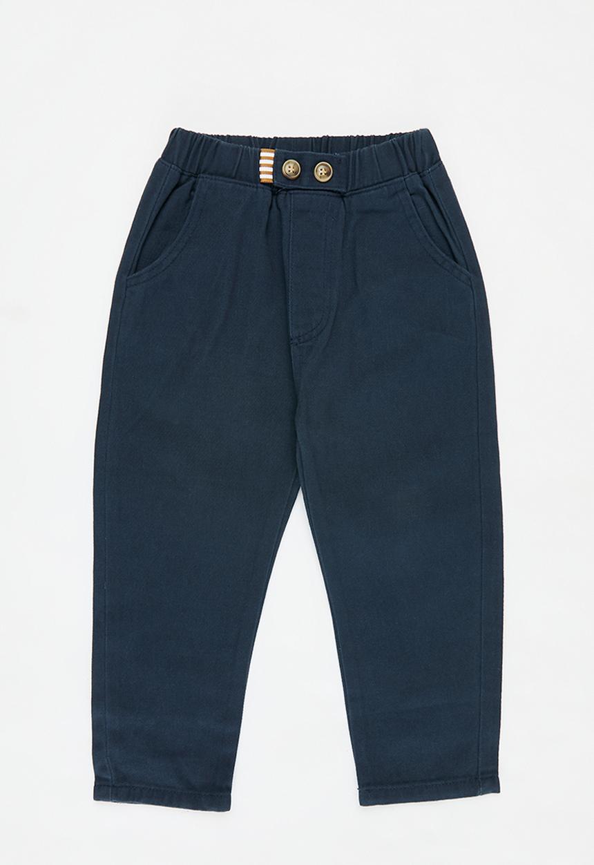 Pop Candy - Elastic waist twill pants - navy