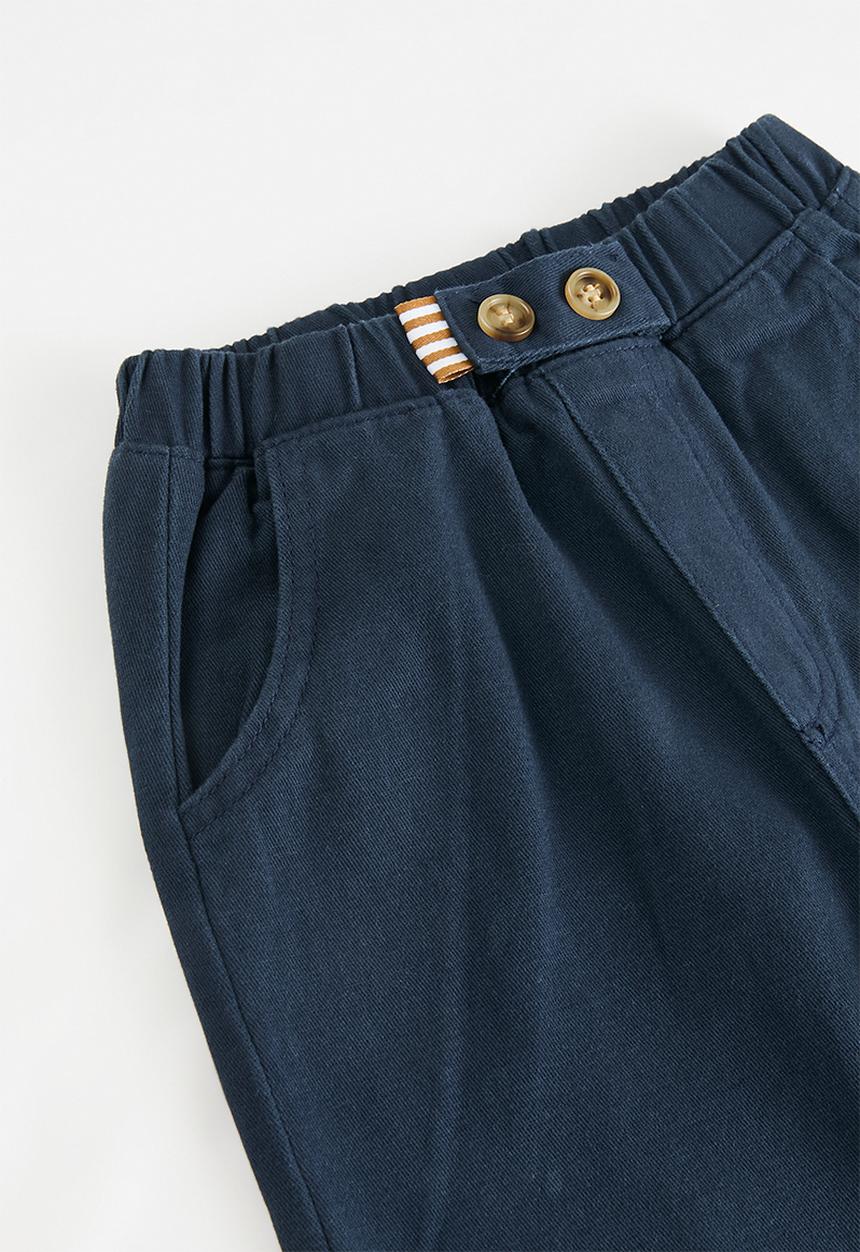 Pop Candy - Elastic waist twill pants - navy