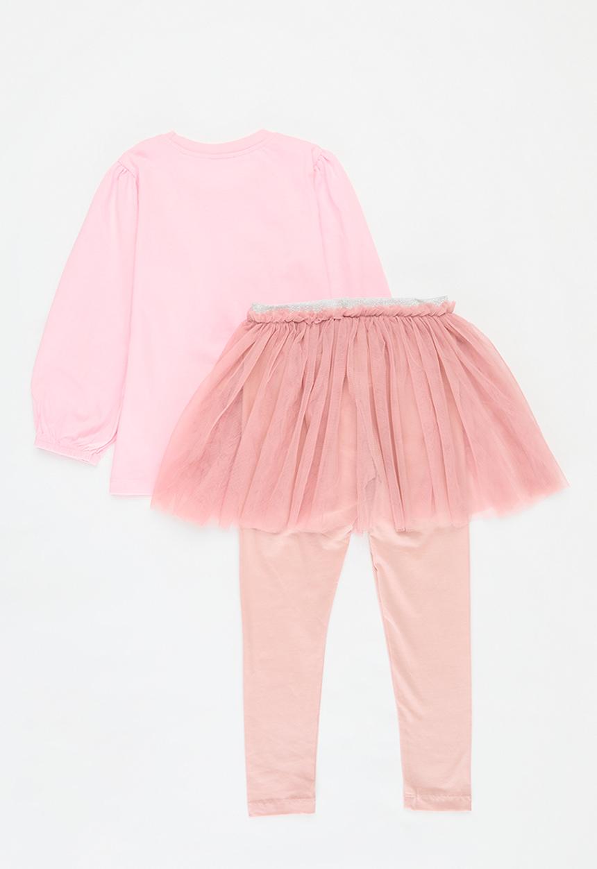 Pop Candy - Heart embroidery top and bottom set - pink