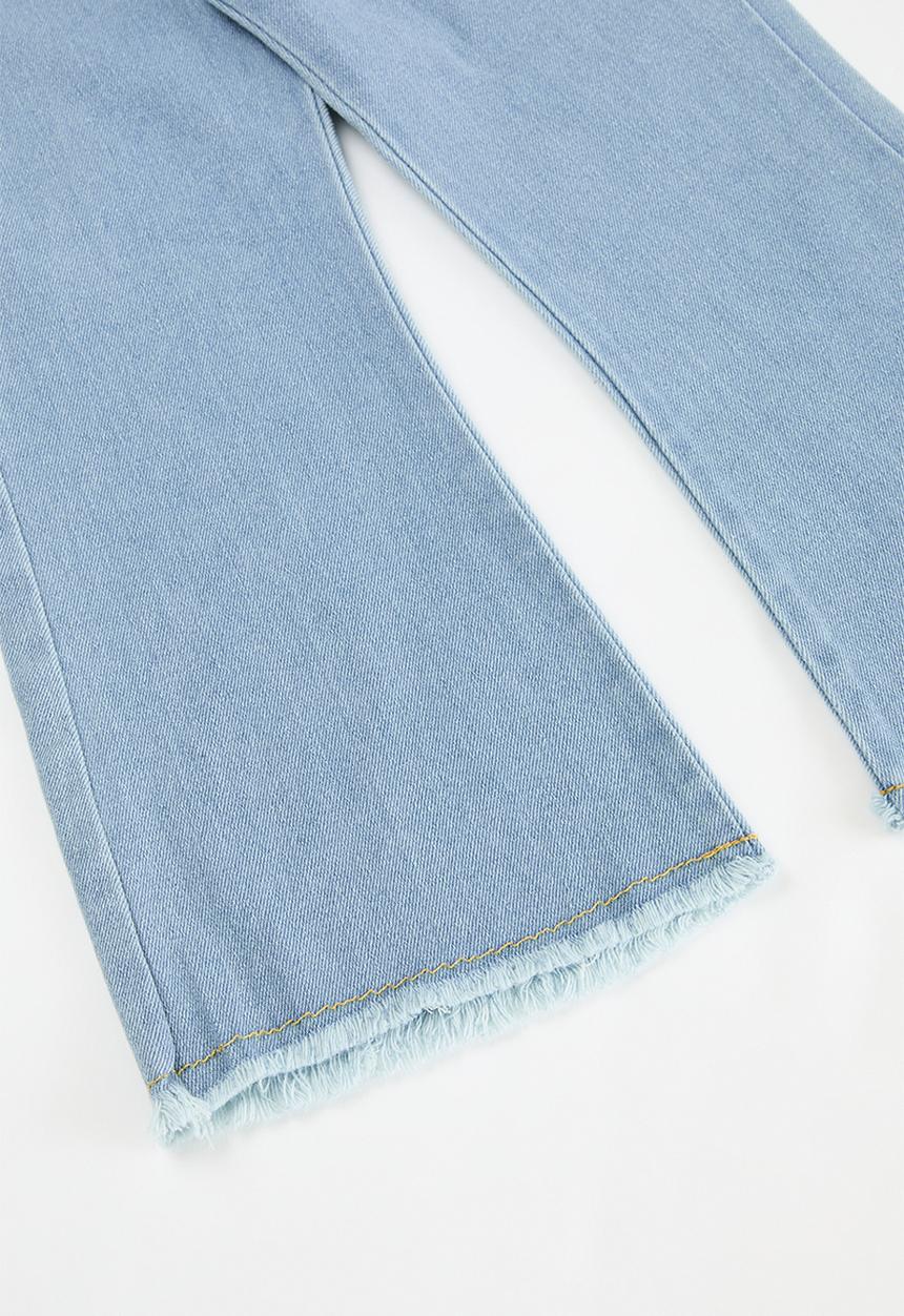 Pop Candy - Wide leg denim pants - stone wash