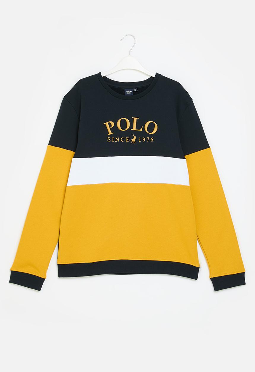 POLO - Boys gavin colour blocked sweater - yellow