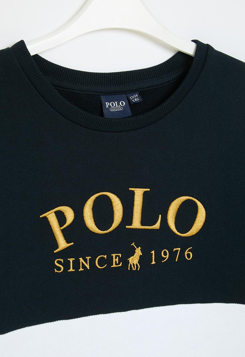 POLO - Boys gavin colour blocked sweater - yellow