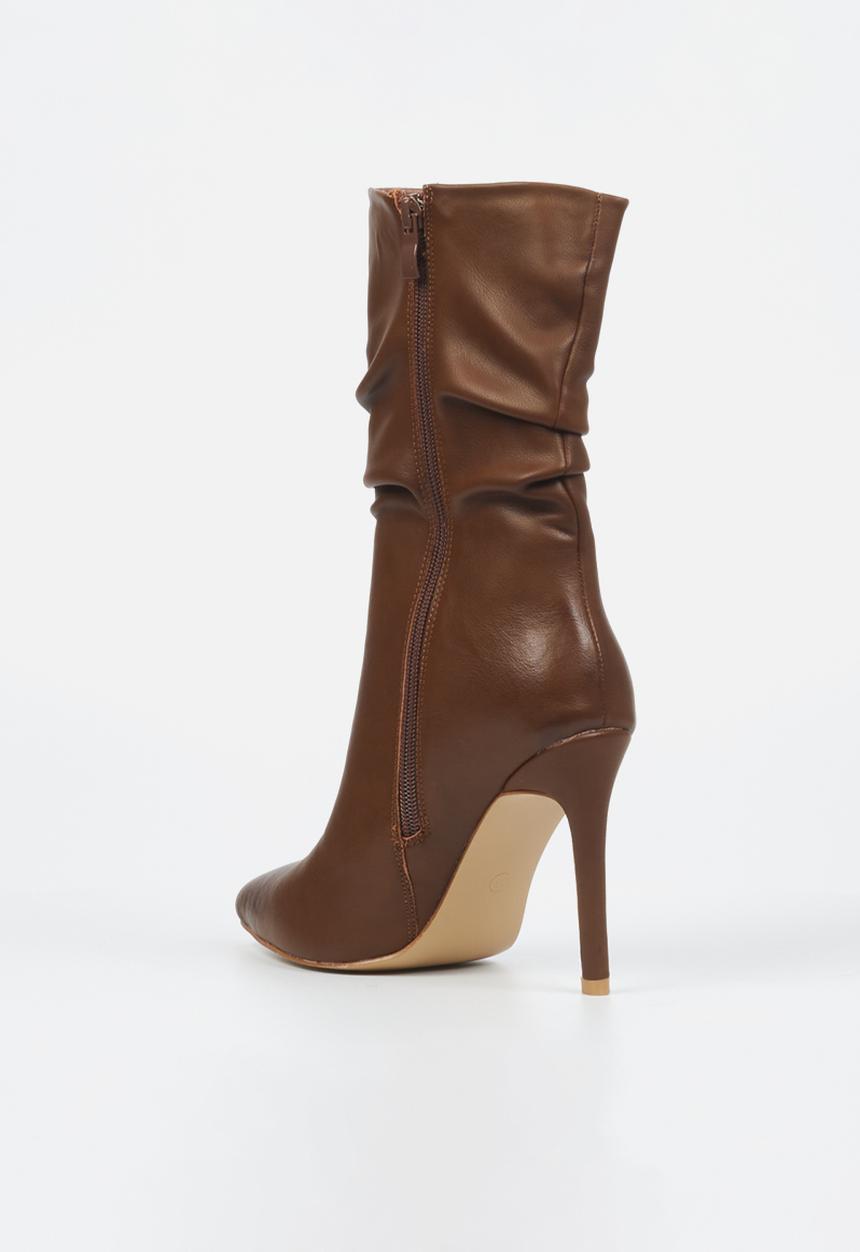 Miss Black - Boss 3 ruched boot - chocolate
