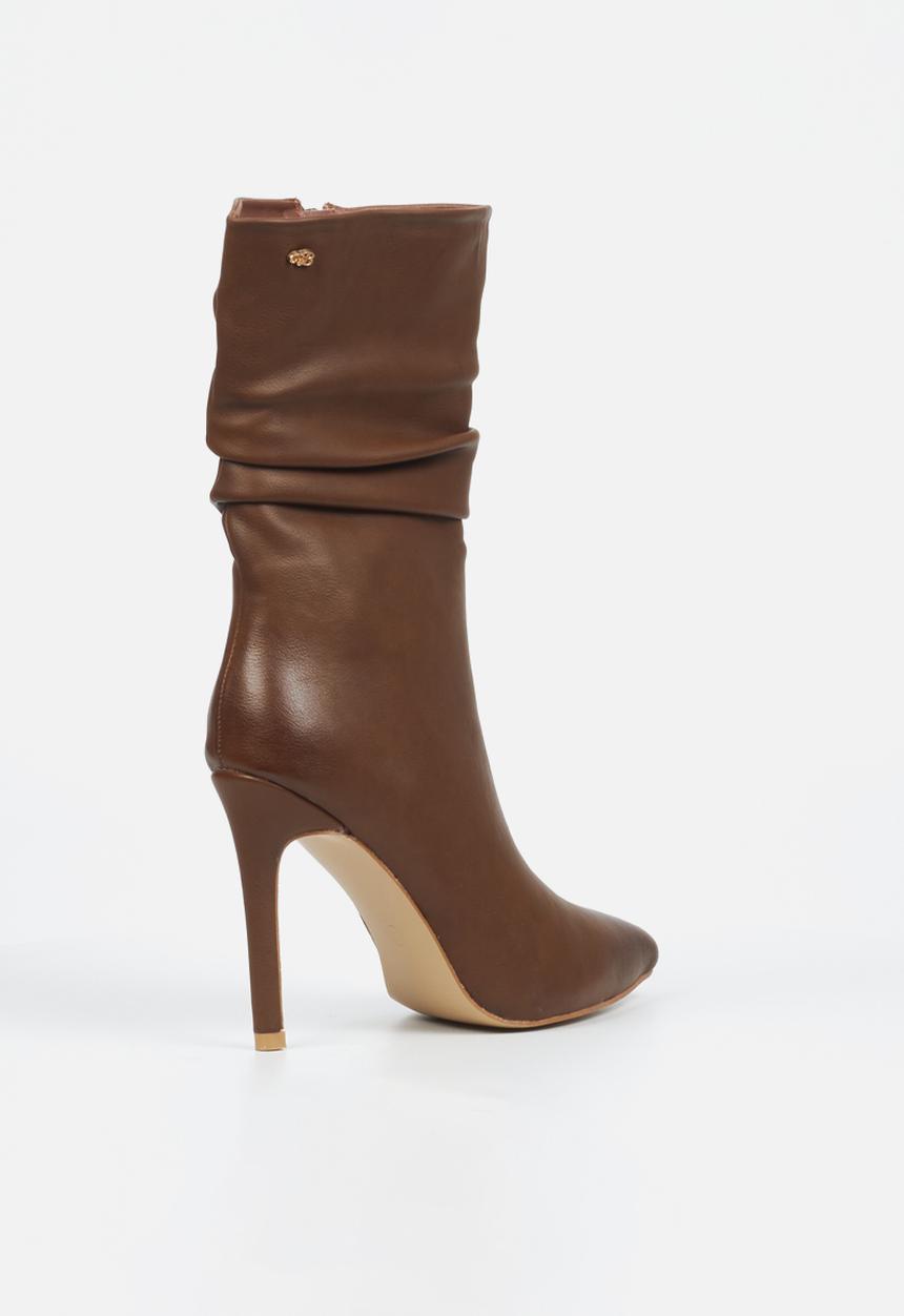 Miss Black - Boss 3 ruched boot - chocolate