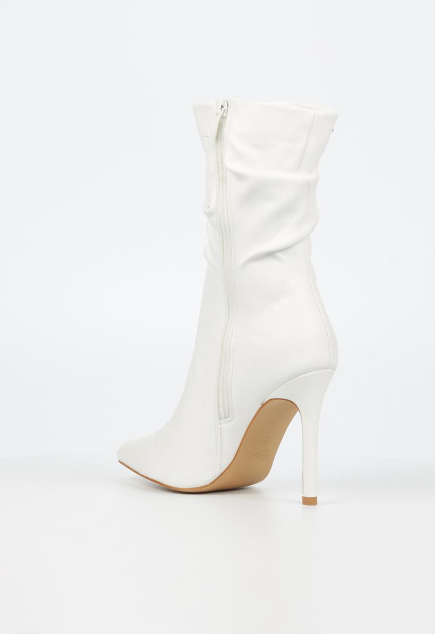 Miss Black - Boss 3 ruched calf boot - white