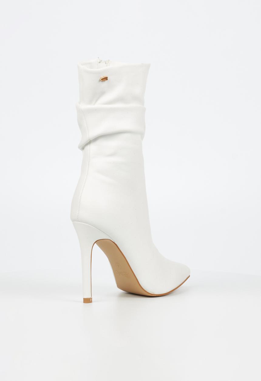 Miss Black - Boss 3 ruched calf boot - white