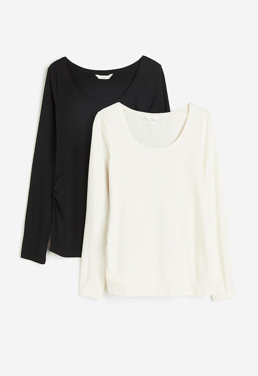 H&M - Mama 2-pack cotton tops - white