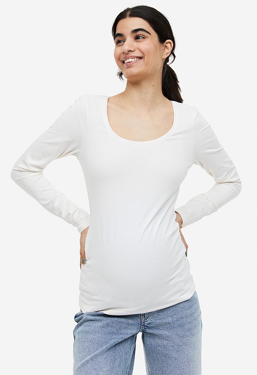 H&M - Mama 2-pack cotton tops - white