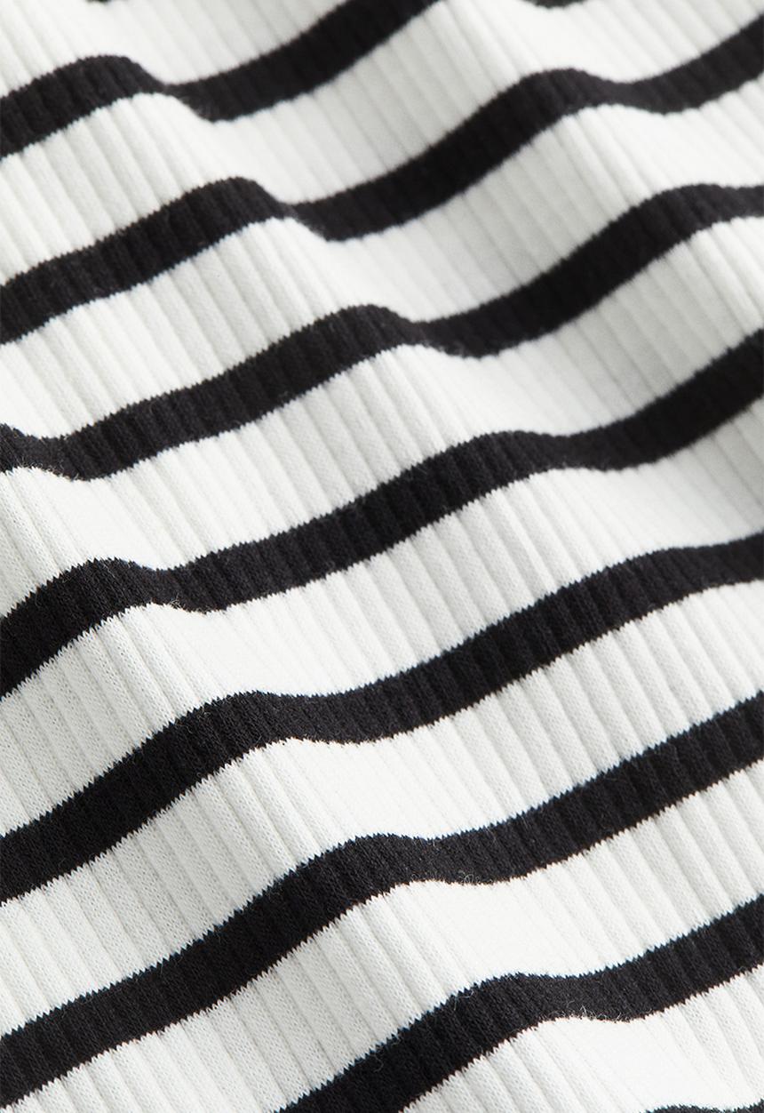 H&M - Mama ribbed jersey top - white/striped