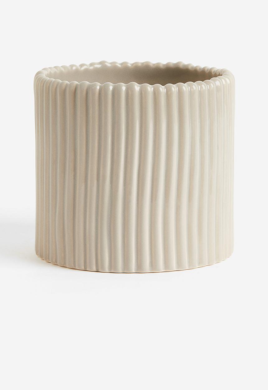 H&M - Stoneware plant pot - beige