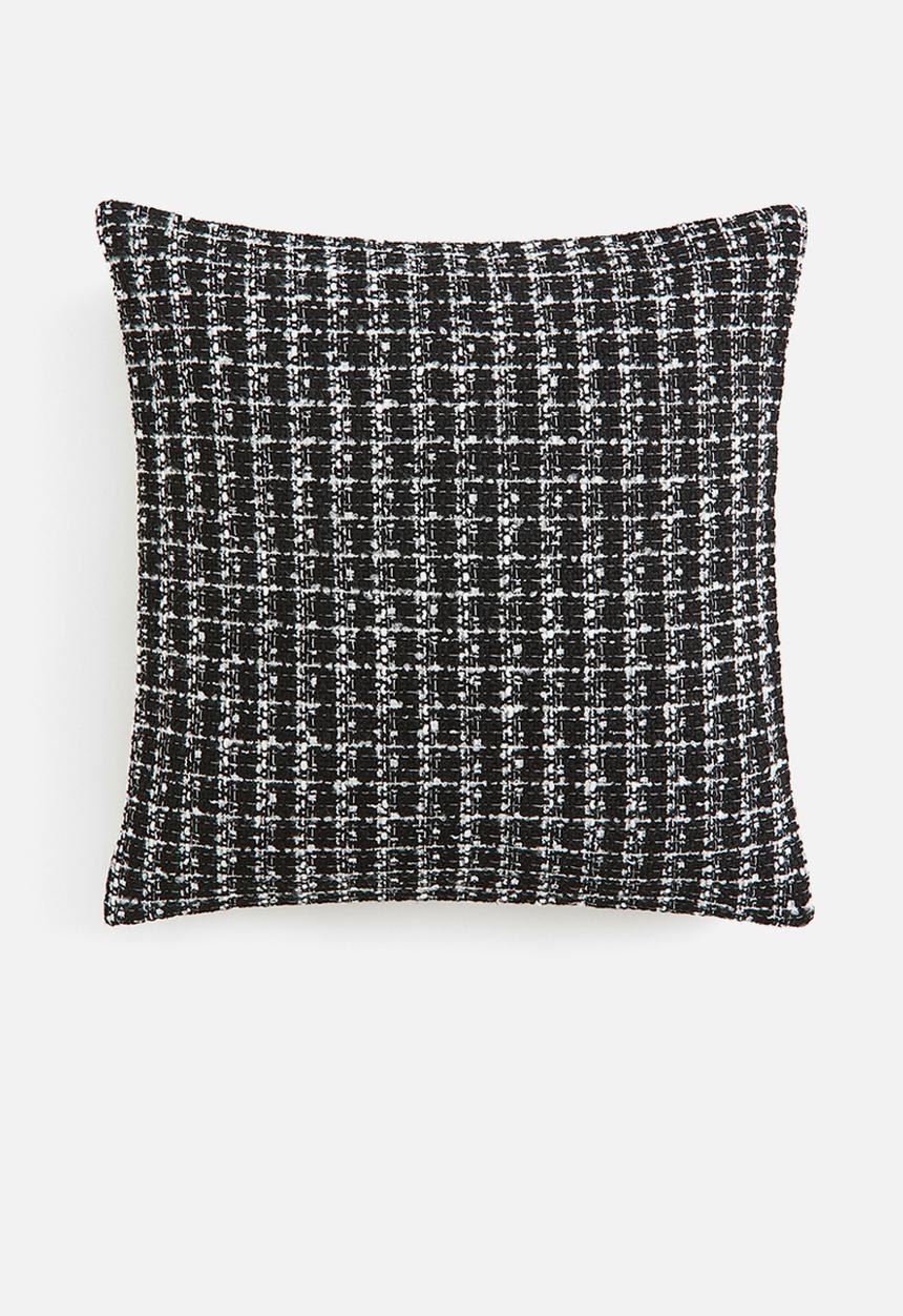 H&M - Jacquard-weave cushion cover - black checked